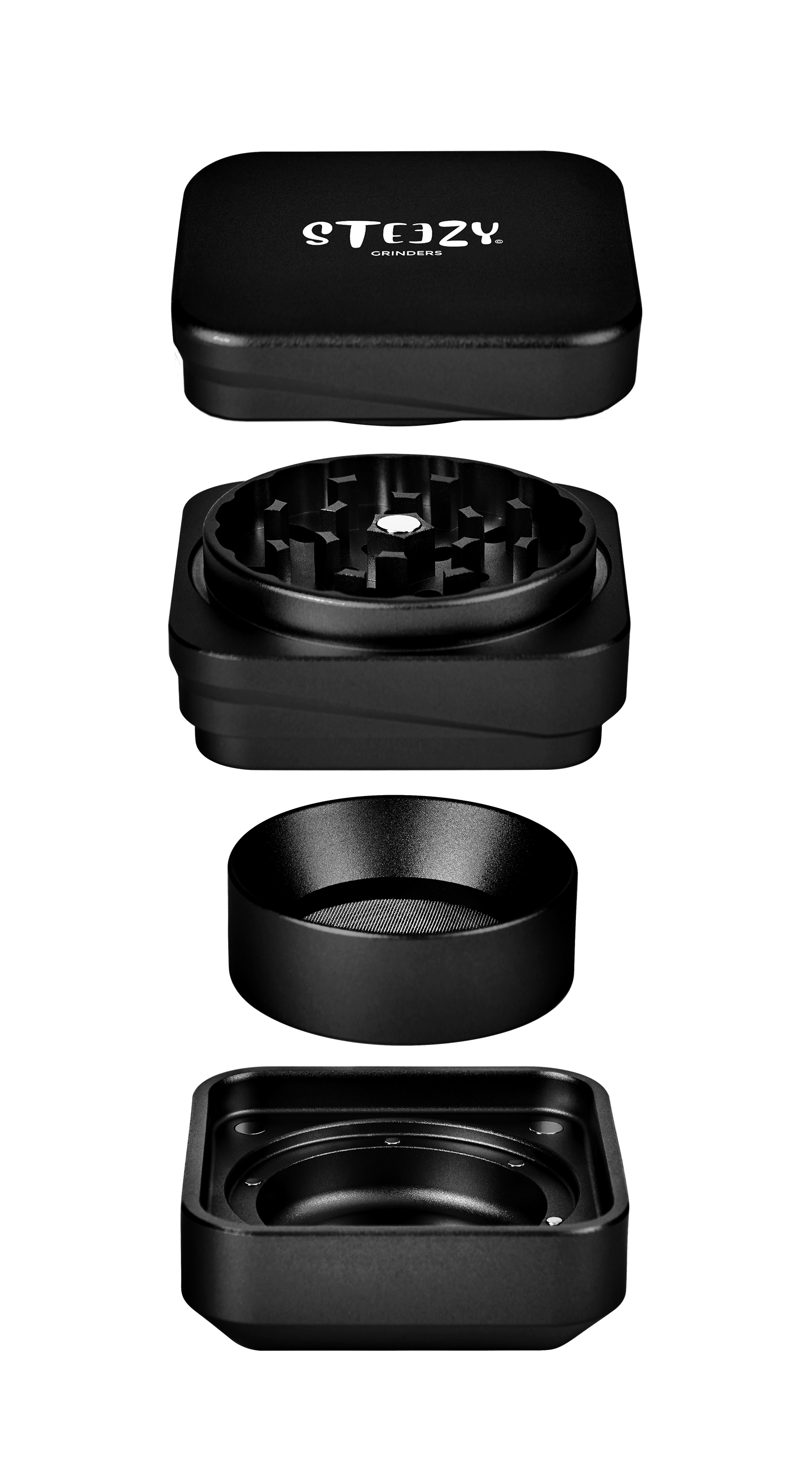 MYSTE Herb Grinder 63 Mm – 4-teilig Mit Scharfen Zähnen, Magnetischem Deckel, Schaber Und Rolling Tray