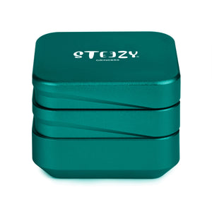 STEEZY® 4+1 | High-End Grinder | 63mm | 4-Piece Herb Grinder | Square | CNC-machined aluminum alloy | Neodymium magnetic closure | Includes brush & tapping band "Jade Green"