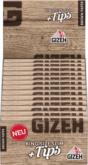 GIZEH Brown King Size Slim + TIPS 26er Box